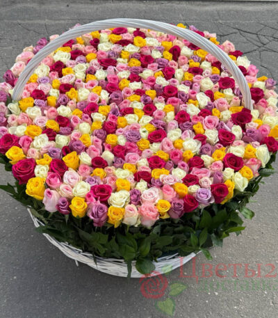 Корзина из 501 шт микс роза