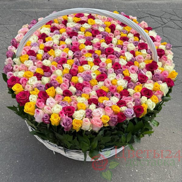 Корзина из 501 шт микс роза