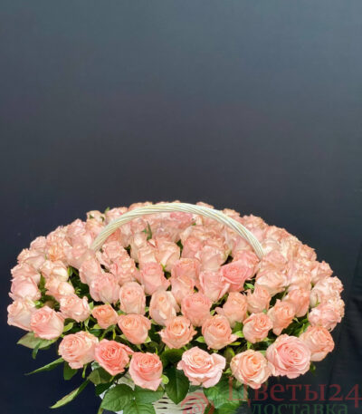 Корзина из 101 шт розовый роза