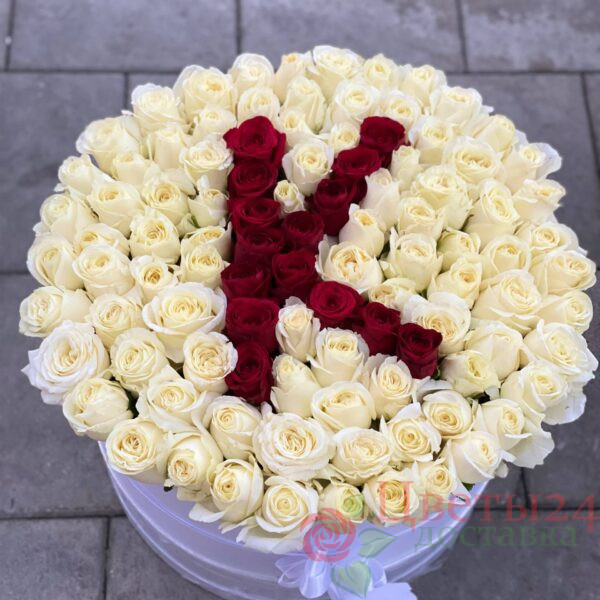 Каропка из 101 шт роза буква